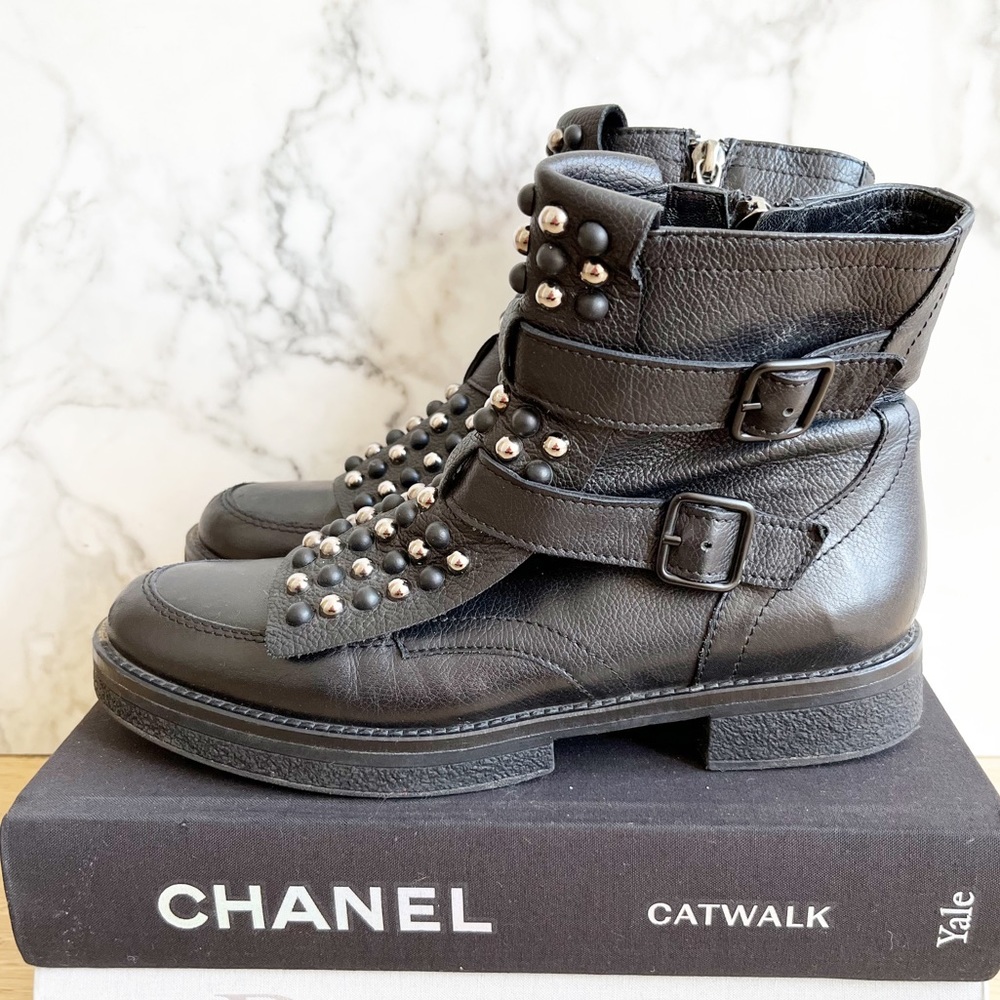Studded leather boots
